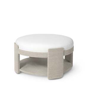 Faye Ottoman Large White Sand