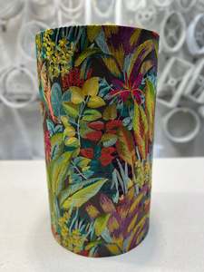 In Stock: Selva Embroidered Fabric Pendant Drum Shade