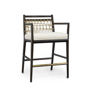 Pratt 24" Counter Barstool Espresso - Imperfect Condition - Sailcloth Salt 64 Fabric - D1