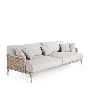 Outdoor Sofas Modulars: Ribs Sofa - White Wash