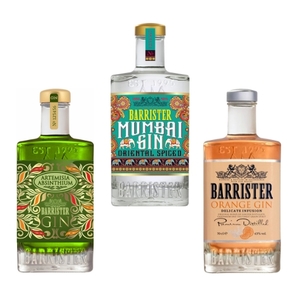 Spirits: Barrister Gin Exotic collection 3x700ml (Artemisia, Mumbai, Orange)