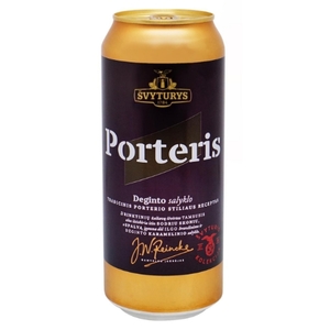 Beer & Cider: Beer Porter Dark Beer 6.9% Svyturys Can 500ml