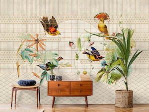 Animal Wall Murals: Walls by Patel 3 - Aviary Birds & Butterflies