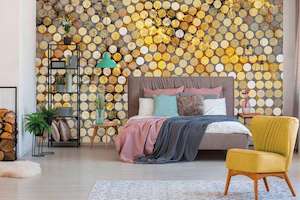 Industrial Wall Murals: Atelier 47 - Circle in Gold