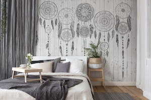 Bohemian Wall Murals: Atelier 47 - Grey Dream Catchers