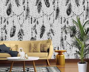 Bohemian Wall Murals: Atelier 47 - Feather Puzzle