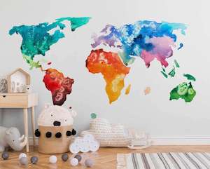 Map Wall Murals: Design Walls - Colourful World