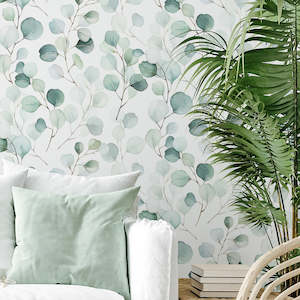 Botanical Wallpaper: Spirit of Jungle - Eucalyptus Leaves Wallpaper