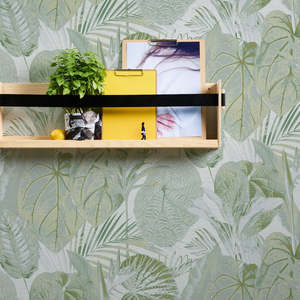 Botanical Wallpaper: Stock Sale | Famous Garden - Leaf Joy Light Green (Current Style)