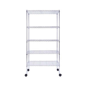 Eurowire Chrome Plated Shelving Set (5 Shelf, 1800x500x350)