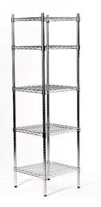 Eurowire Chrome Plated Shelving Set (5 Shelf, 1800x350x350)