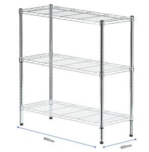Eurowire Chrome Plated Shelving Set (3 Shelf, 900x900x600)