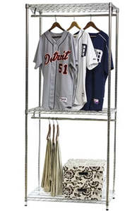 9000 X 450 Wardrobes: Eurowire Wardrobe (3 Shelf 1800x900x450) twin hanger