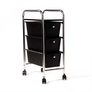 Full Price Favourites: Storage Trolley (Chrome) 3 draw small (black)