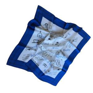 SILK SCARVES: SILK SCARVES - WHITE & BLUE