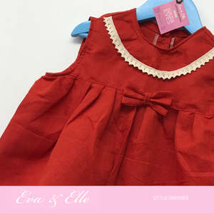 Little Dresses: Little Dress in Paprika Linen   2 - 3 yrs