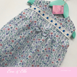 Little Dresses: Little Dresses  in blue trims - 12mths to 24 mths