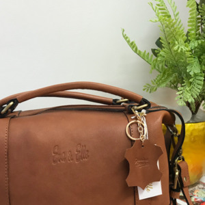 Handbags: Tan - Leather Fashion Handbag