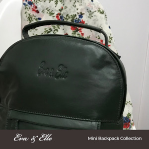 Backpacks: Forest Green - Leather Mini Backpack (New Colour)