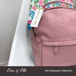 Backpacks: Baby Pink - Leather Mini Backpack