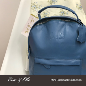 Backpacks: Midnight Blue - Leather Mini Backpack