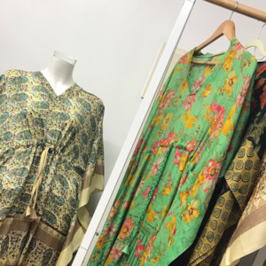 Long Length Kaftan - Blue Rose