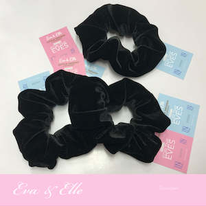 Designer Collection 1: Velvet Scrunchies in Black - a set of 3