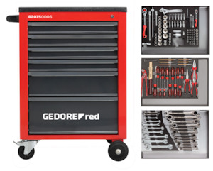 Gedore: Gedore 129 Piece Tool Trolley in MECHANIC Red R21560004
