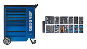 Gedore Tool trolley with tool assortment 207 pieces. 1500 ES-02-2004