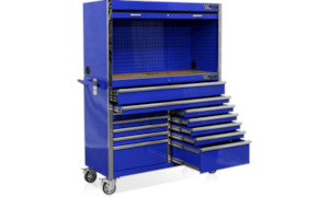 T&E 52" Tool Hutch & 12 Drawer Cabinet Combo - Blue