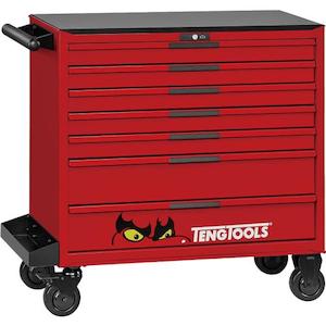 Tool Trolleys: Teng 595pc Pro35™ 37in Roller Cabinet Tool Kit - Red