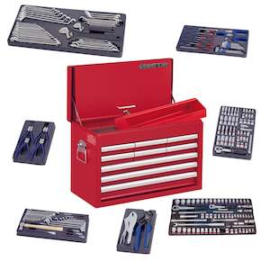 King Tony 219Pc Tool Set 9 Draw (Red) – 1X Kt911-000Crd02 – 1X Kt87411K-9B