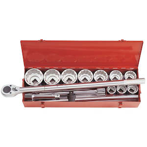 King Tony 8015MR: 14-Piece 1″ Drive 12-Point Metric Socket Wrench Set (36-80mm)