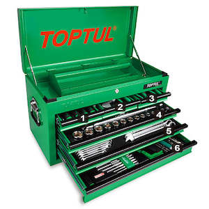 Assorted Tool Kits: Toptul Tool Kit 120Pce C/w 6 Drawer Tool Chest Toptul GCBZ120A