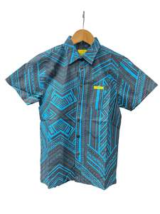 New Arrivals 5: Eveni Pacific Boys Classic Elei Shirt - Peri Black