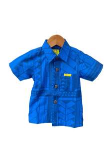 Eveni Pacific Boys Classic Elei Shirt - Lyrical Blue