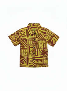 Eveni Pacific Boys Classic Elei Shirt - Relax Red/Yellow