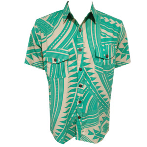Eveni Pacific Mens Safari Shirt - Emerald Green