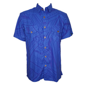 Eveni Pacific Mens Safari Shirt - Churr Blue