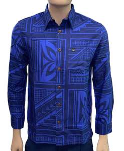Eveni Pacific Mens Long Sleeve Shirt: Eveni Pacific Men's Long Sleeve Shirt - Laugh Blue