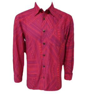 Eveni Pacific Men's Long Sleeve Shirt (Red Sea)