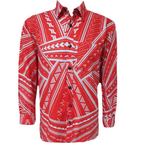 Eveni Pacific Men's Long Sleeve Shirt (Chief Red)