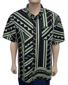 Eveni Pacific Mens Short Sleeve: Eveni Pacific Men's Classic Elei Shirt Mogul Black