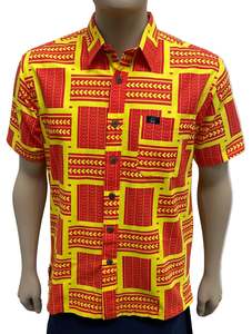 Eveni Pacific Men's Classic Elei Shirt - Spice Red