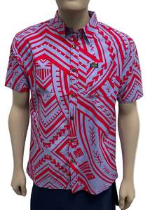 Eveni Pacific Men's Classic Elei Shirt - Mau Red