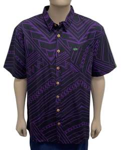 Eveni Pacific Men's Classic Elei Shirt - Mauga Maroon