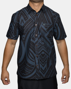Eveni Pacific Men's Classic Elei Shirt - Black Mamba
