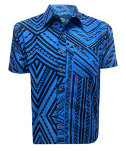 Blue: Eveni Pacific Men's Classic Elei Shirt - Horizon Blue