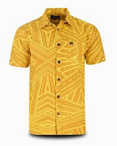 Eveni Pacific Men's Classic Elei Shirt - Yellow Ochre
