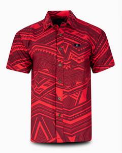 Eveni Pacific Men's Classic Elei Shirt - Waterfall Red